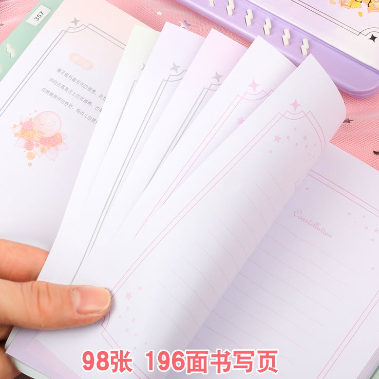 Twelve Constellation Password Notebook Cute Girl'S Heart With Lock Diary Book Children'S Primary School Stationery 12 Colored Pages - Image 4